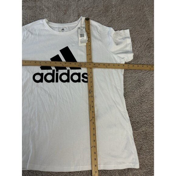 Adidas Womens Regular fit Short Sleeve Logo T-Shirt Shirt White Solid - Picture 7 of 11